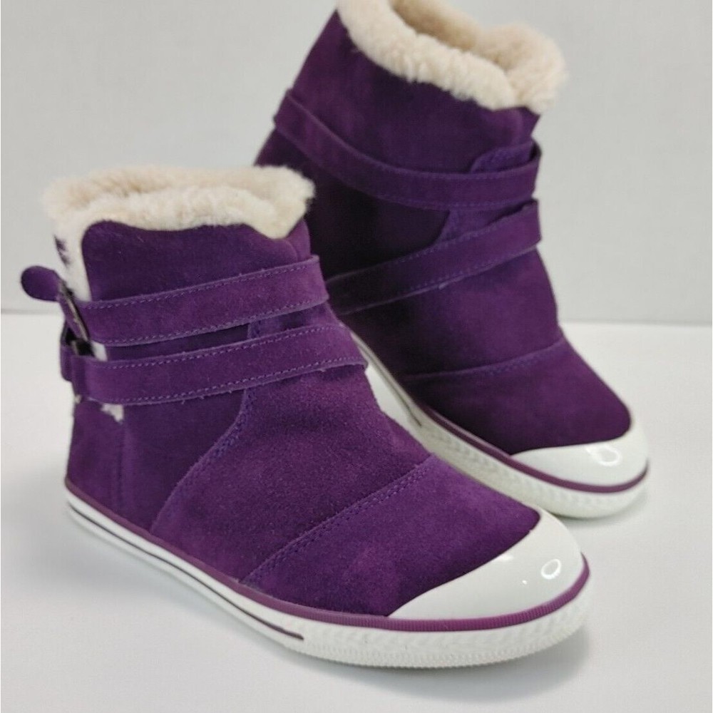 Bearpaw® Kids Hemosa™ SN/1373Y Wool Lined Suede Purple Sneakers Size US 3Y